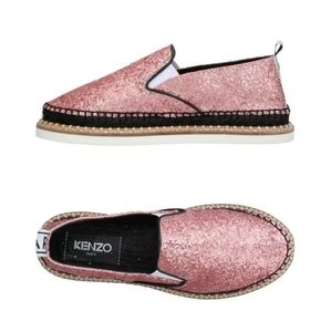 KENZO PARIS Espadrilles Glitter Metallic  Pink slip on SZ36